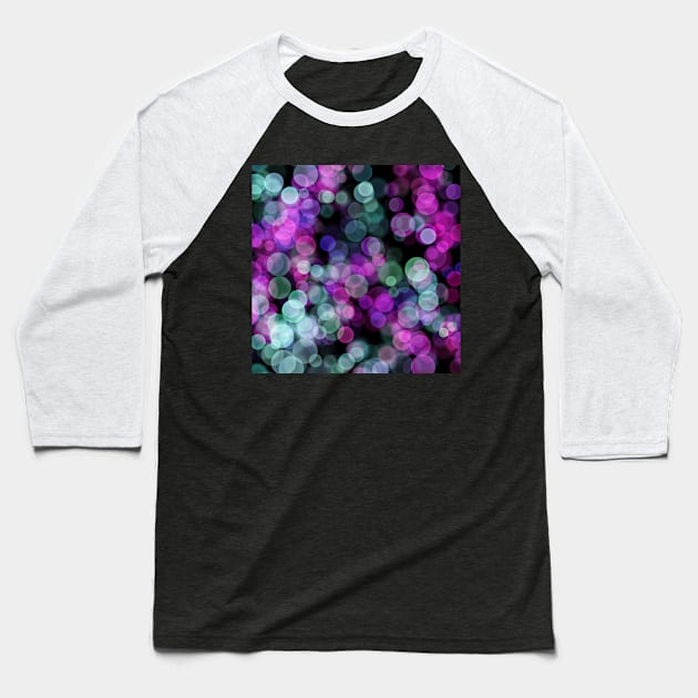 Teal Purple Bubbles Baseball T-Shirt by taoistviking